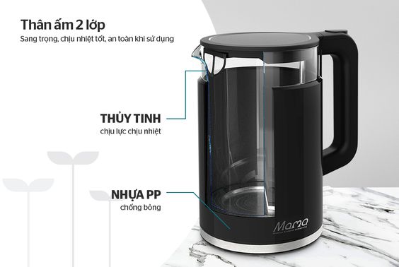 Bình đun siêu tốc thủy tinh Sunhouse 1.7L SHD1330 - hình 2